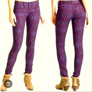 Free People Millenium Ikat Print Skinny Jeans